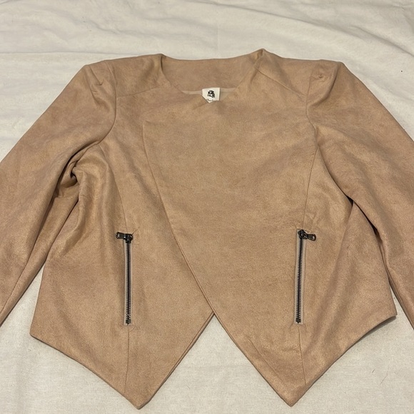 VICI Shimmery Velvet Blazer Ivory/Pink size small - Picture 3 of 5